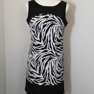 Musette Black and white zebra print dress size 10